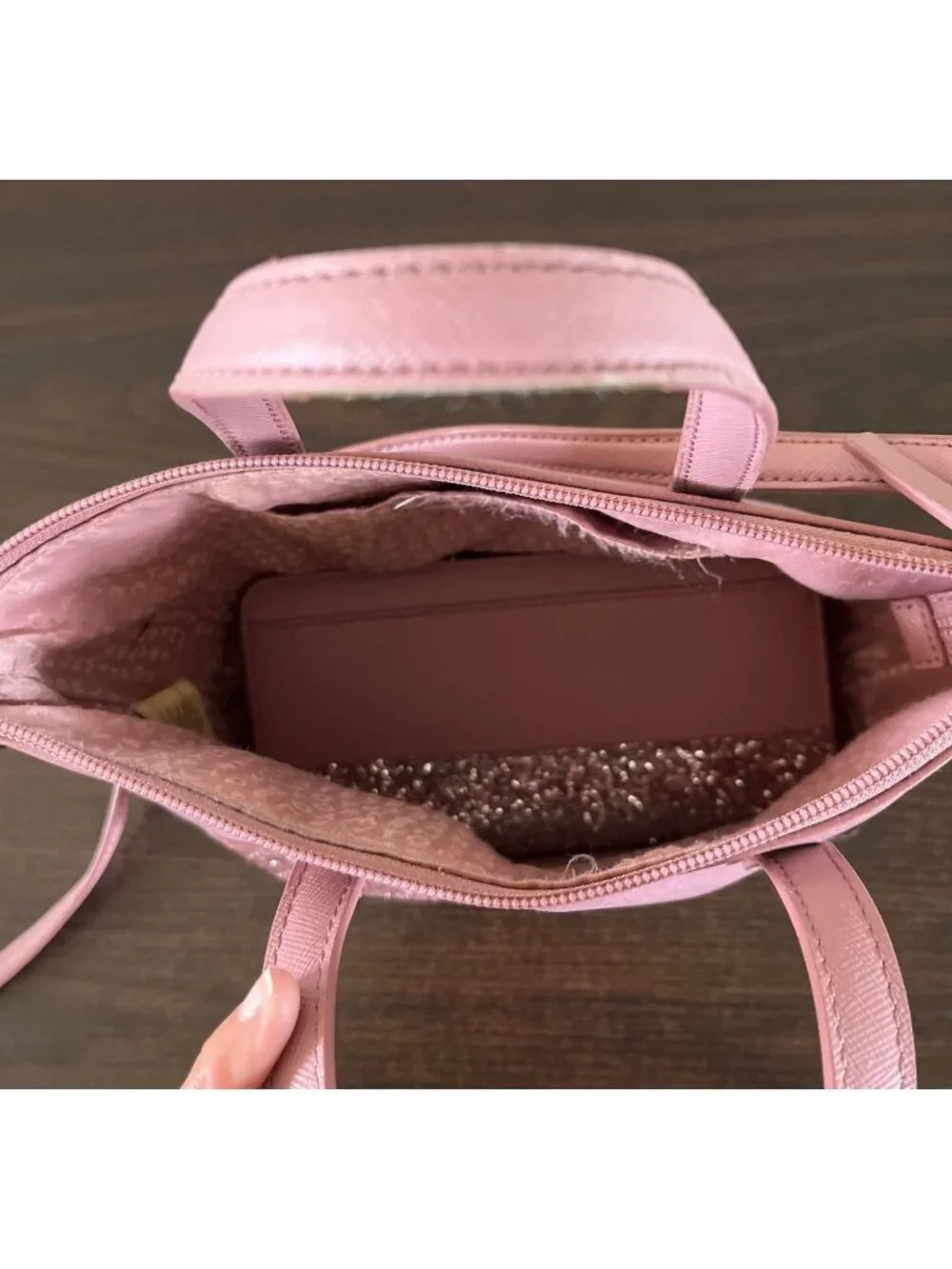 Kate Spade Pink New York Ina Greta Crossbody Purse With Matching Wallet Glitter